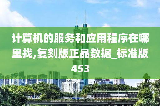 计算机的服务和应用程序在哪里找,复刻版正品数据_标准版453