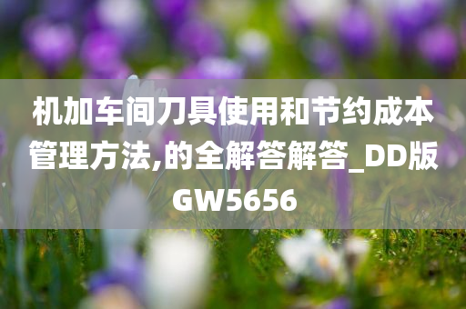 机加车间刀具使用和节约成本管理方法,的全解答解答_DD版GW5656