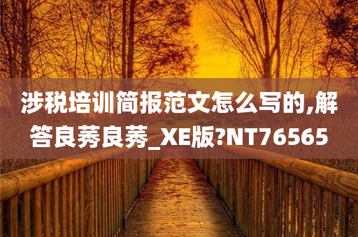 涉税培训简报范文怎么写的,解答良莠良莠_XE版?NT76565