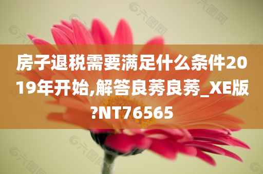 房子退税需要满足什么条件2019年开始,解答良莠良莠_XE版?NT76565