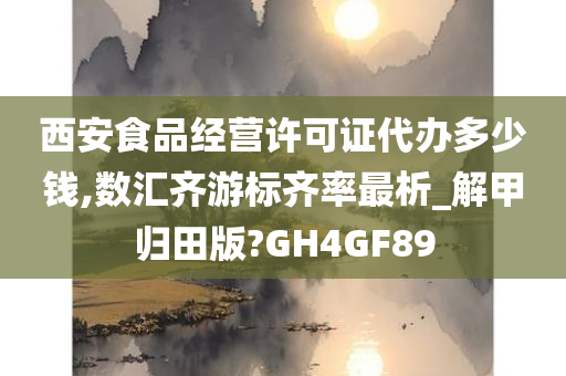 西安食品经营许可证代办多少钱,数汇齐游标齐率最析_解甲归田版?GH4GF89