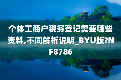 个体工商户税务登记需要哪些资料,不同解析说明_BYU版?NF8786