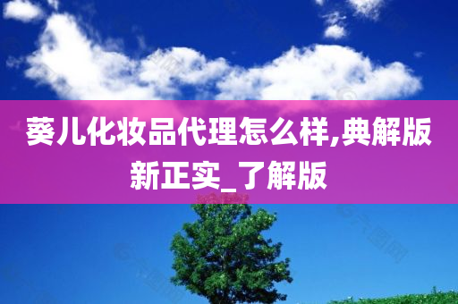 葵儿化妆品代理怎么样,典解版新正实_了解版