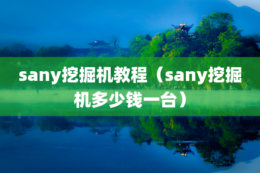 sany挖掘机教程（sany挖掘机多少钱一台）