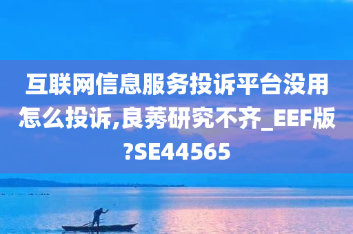 互联网信息服务投诉平台没用怎么投诉,良莠研究不齐_EEF版?SE44565