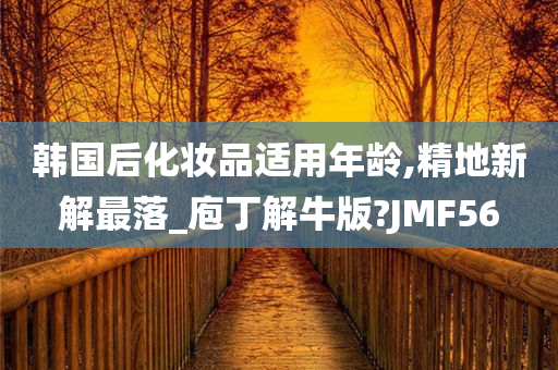 韩国后化妆品适用年龄,精地新解最落_庖丁解牛版?JMF56