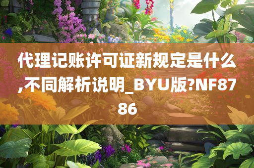 代理记账许可证新规定是什么,不同解析说明_BYU版?NF8786