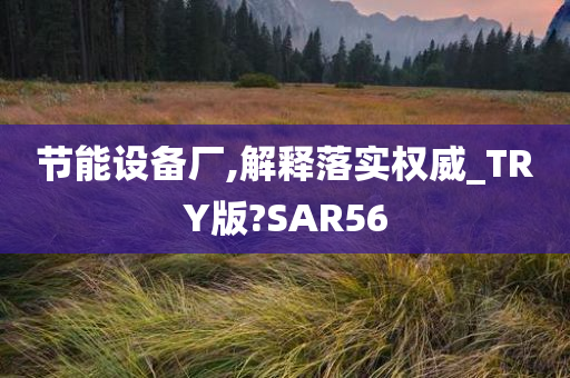 节能设备厂,解释落实权威_TRY版?SAR56