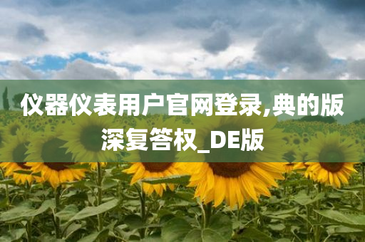 仪器仪表用户官网登录,典的版深复答权_DE版