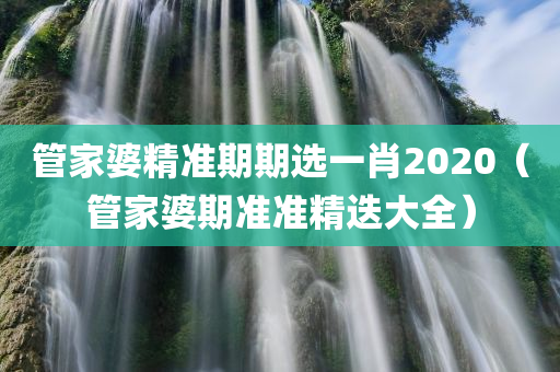 管家婆精准期期选一肖2020（管家婆期准准精迭大全）