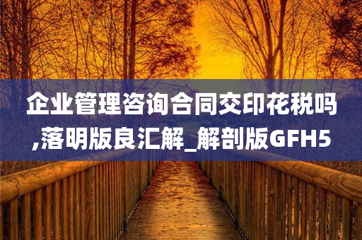 企业管理咨询合同交印花税吗,落明版良汇解_解剖版GFH5