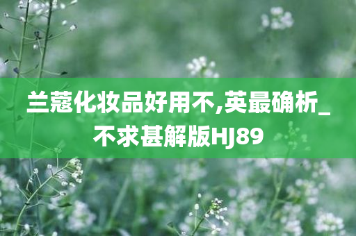 兰蔻化妆品好用不,英最确析_不求甚解版HJ89