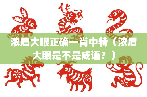 浓眉大眼正确一肖中特（浓眉大眼是不是成语？）