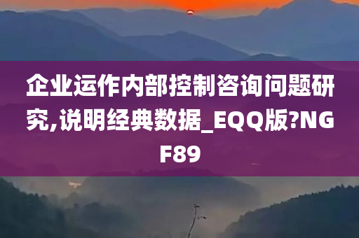 企业运作内部控制咨询问题研究,说明经典数据_EQQ版?NGF89