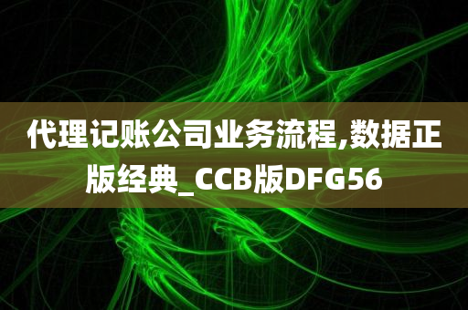 代理记账公司业务流程,数据正版经典_CCB版DFG56