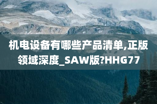 机电设备有哪些产品清单,正版领域深度_SAW版?HHG77