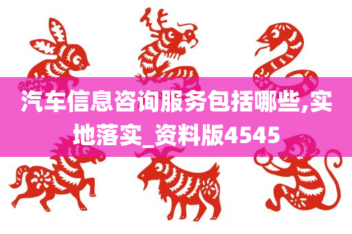 汽车信息咨询服务包括哪些,实地落实_资料版4545