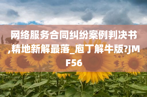 网络服务合同纠纷案例判决书,精地新解最落_庖丁解牛版?JMF56