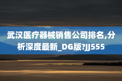 武汉医疗器械销售公司排名,分析深度最新_DG版?JJ555