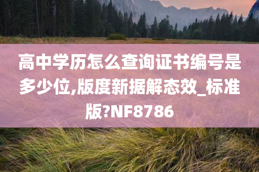 高中学历怎么查询证书编号是多少位,版度新据解态效_标准版?NF8786