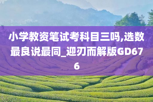 小学教资笔试考科目三吗,选数最良说最同_迎刃而解版GD676