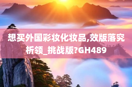 想买外国彩妆化妆品,效版落究析领_挑战版?GH489