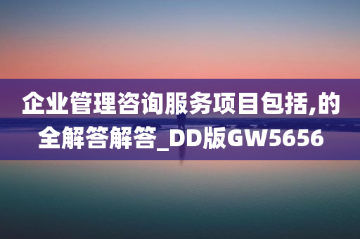 企业管理咨询服务项目包括,的全解答解答_DD版GW5656