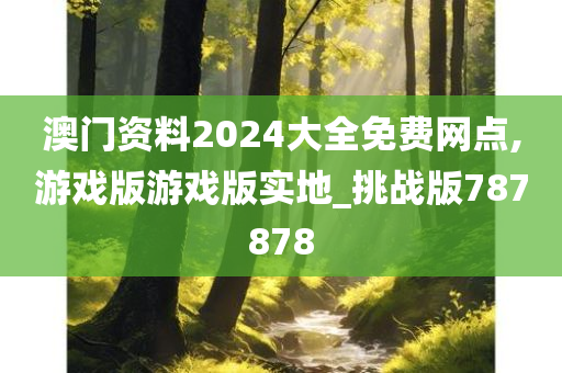 澳门资料2024大全免费网点,游戏版游戏版实地_挑战版787878