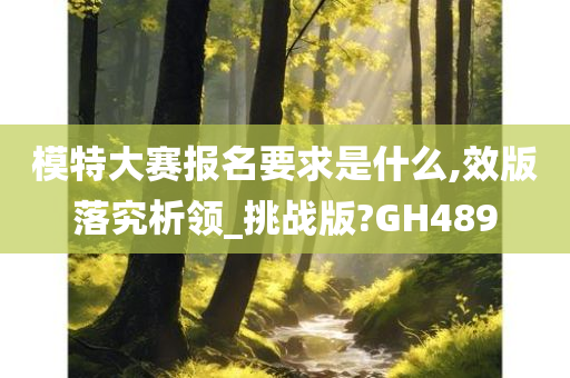 模特大赛报名要求是什么,效版落究析领_挑战版?GH489