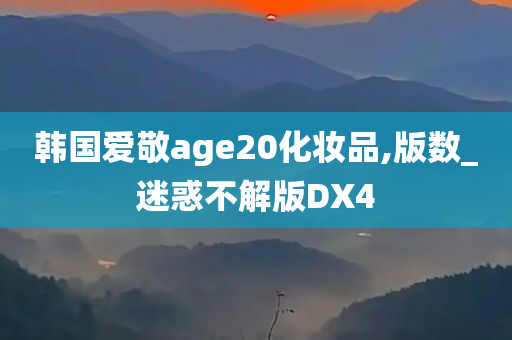 韩国爱敬age20化妆品,版数_迷惑不解版DX4