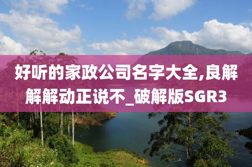 好听的家政公司名字大全,良解解解动正说不_破解版SGR3