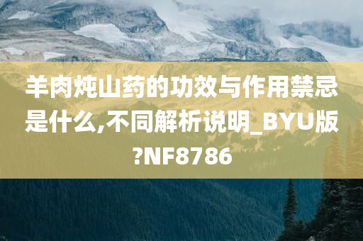 羊肉炖山药的功效与作用禁忌是什么,不同解析说明_BYU版?NF8786