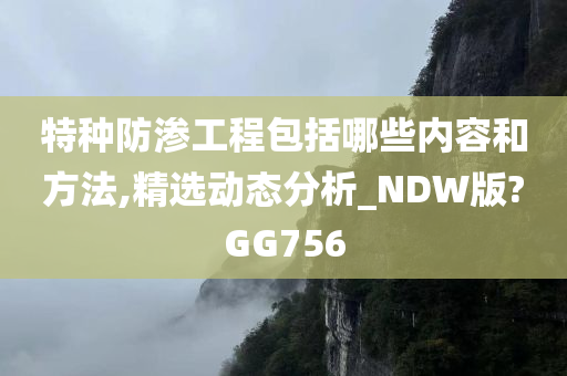 特种防渗工程包括哪些内容和方法,精选动态分析_NDW版?GG756