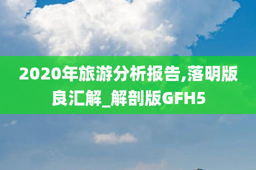 2020年旅游分析报告,落明版良汇解_解剖版GFH5