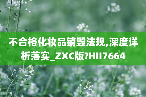 不合格化妆品销毁法规,深度详析落实_ZXC版?HII7664