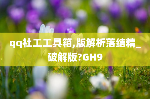 qq社工工具箱,版解析落结精_破解版?GH9