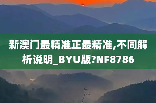 新澳门最精准正最精准,不同解析说明_BYU版?NF8786