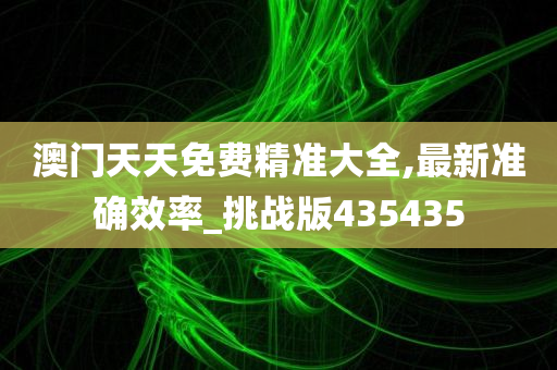 澳门天天免费精准大全,最新准确效率_挑战版435435