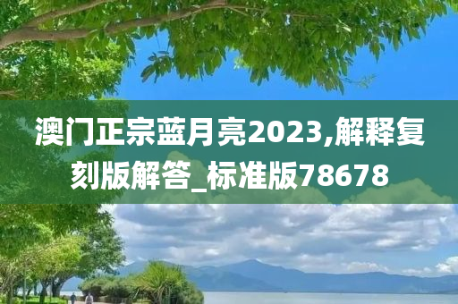 澳门正宗蓝月亮2023,解释复刻版解答_标准版78678