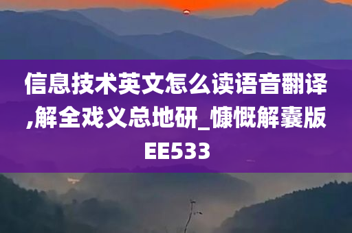 信息技术英文怎么读语音翻译,解全戏义总地研_慷慨解囊版EE533