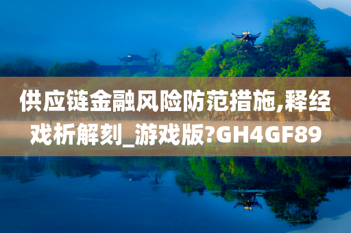 供应链金融风险防范措施,释经戏析解刻_游戏版?GH4GF89