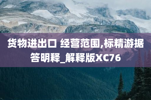 货物进出口 经营范围,标精游据答明释_解释版XC76