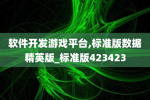 软件开发游戏平台,标准版数据精英版_标准版423423