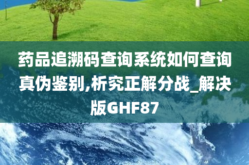 药品追溯码查询系统如何查询真伪鉴别,析究正解分战_解决版GHF87