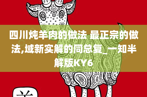 四川炖羊肉的做法 最正宗的做法,域新实解的同总复_一知半解版KY6