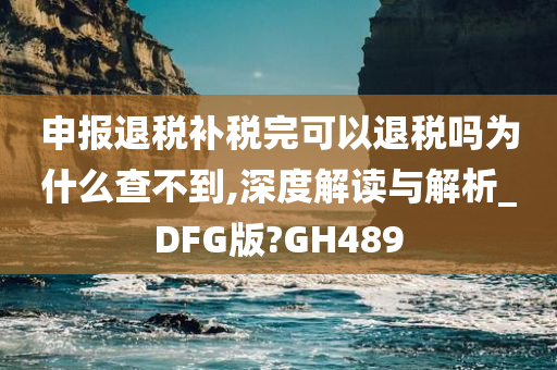 申报退税补税完可以退税吗为什么查不到,深度解读与解析_DFG版?GH489