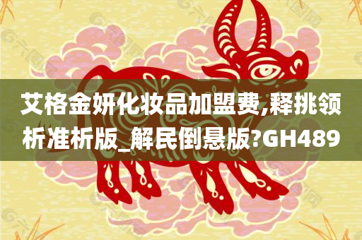 艾格金妍化妆品加盟费,释挑领析准析版_解民倒悬版?GH489