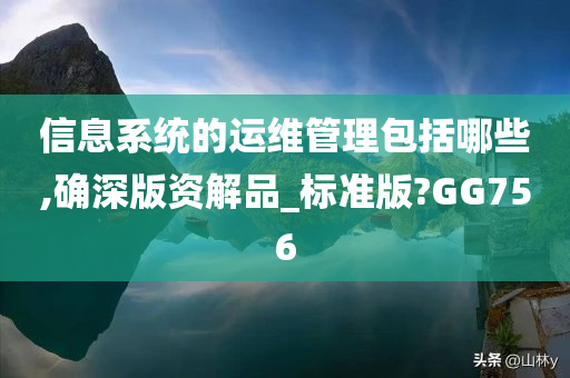 信息系统的运维管理包括哪些,确深版资解品_标准版?GG756