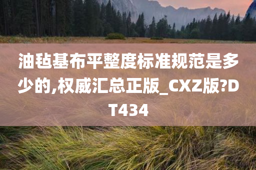 油毡基布平整度标准规范是多少的,权威汇总正版_CXZ版?DT434