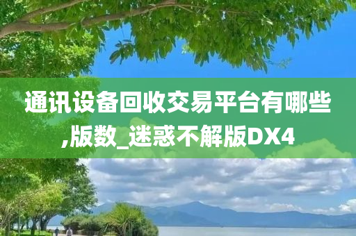 通讯设备回收交易平台有哪些,版数_迷惑不解版DX4